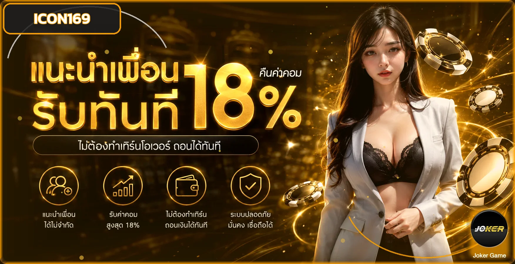 ICON169 เว็บตรง สล็อต บาคาร่า บอล หวย ฝากถอนออโต้